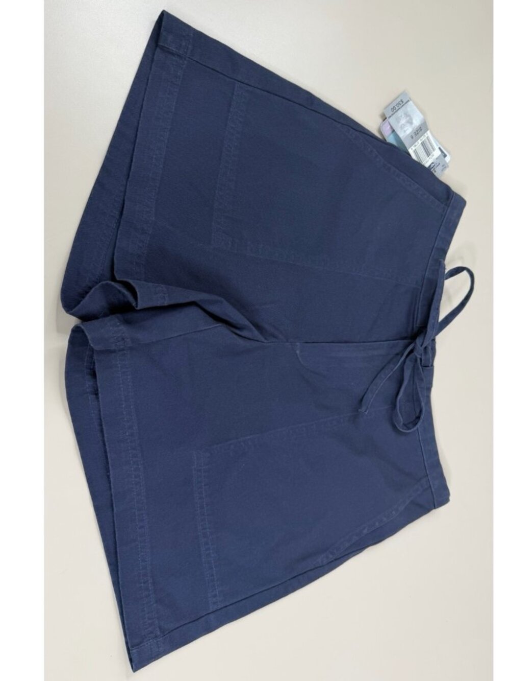 Dockers Sz 6 (Actual 28x4) Navy Blue Flat Tie Front Khaki Shorts 100% Cotton NWT